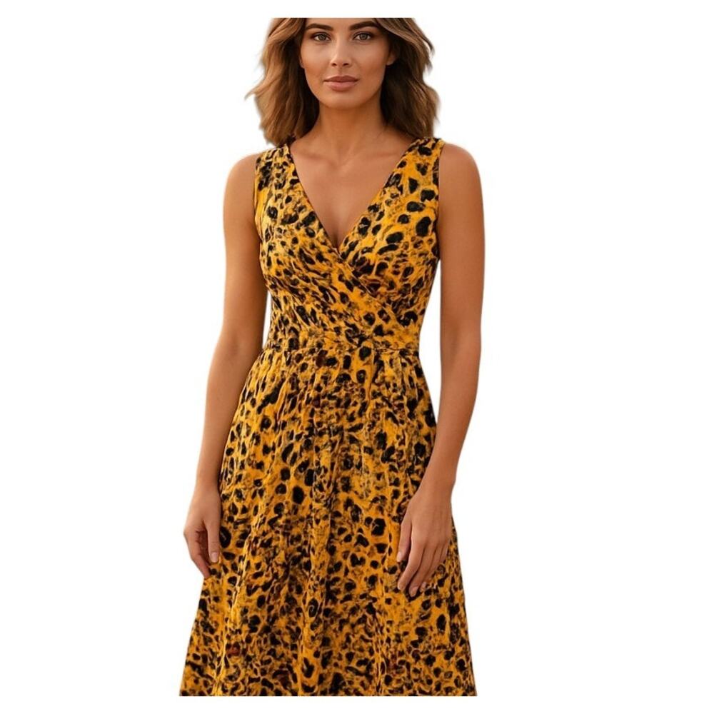 Star Vixen Small Yellow Women's Sleeveless Maxi BOHO Long Sun Dress Miss 4 6